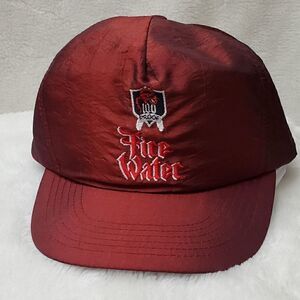 Fire Water Cap Hat. Deep Red. Snapback Adjustable.